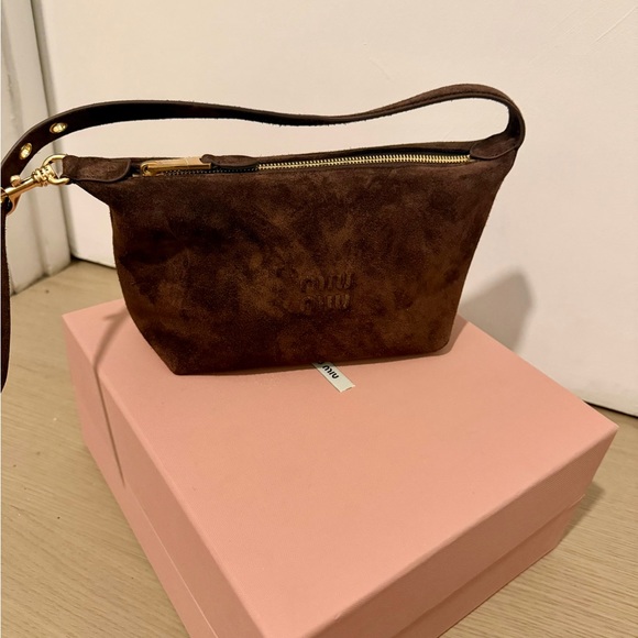 Miu Miu Brown Suede Shoulder Bag - Picture 2 of 3